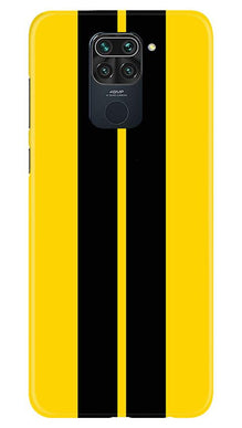 Black Yellow Pattern Mobile Back Case for Redmi Note 9 (Design - 377)