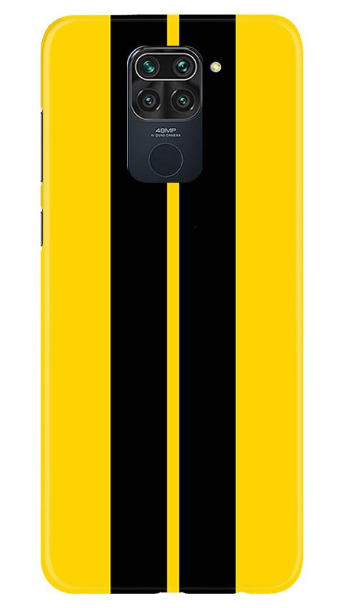 Black Yellow Pattern Mobile Back Case for Redmi Note 9 (Design - 377)