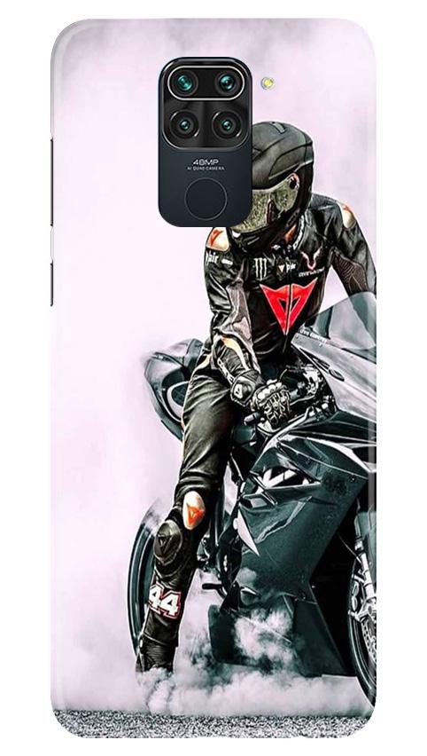 Biker Mobile Back Case for Redmi Note 9 (Design - 383)