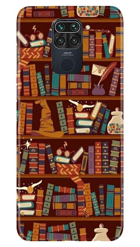 Book Shelf Mobile Back Case for Redmi Note 9 (Design - 390)
