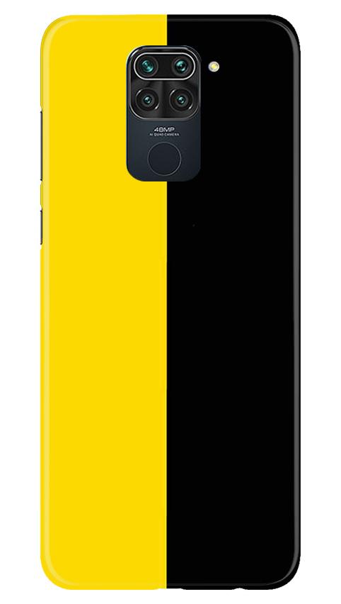 Black Yellow Pattern Mobile Back Case for Redmi Note 9 (Design - 397)