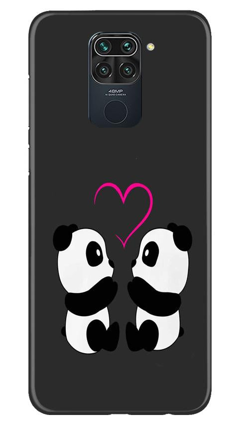 Panda Love Mobile Back Case for Redmi Note 9 (Design - 398)