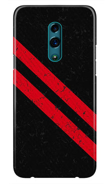 Black Red Pattern Mobile Back Case for Oppo Reno  (Design - 373)