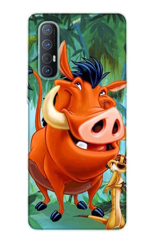 Timon and Pumbaa Mobile Back Case for Oppo Reno3 Pro(Design - 305)