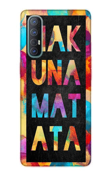 Hakuna Matata Mobile Back Case for Oppo Reno3 Pro  (Design - 323)