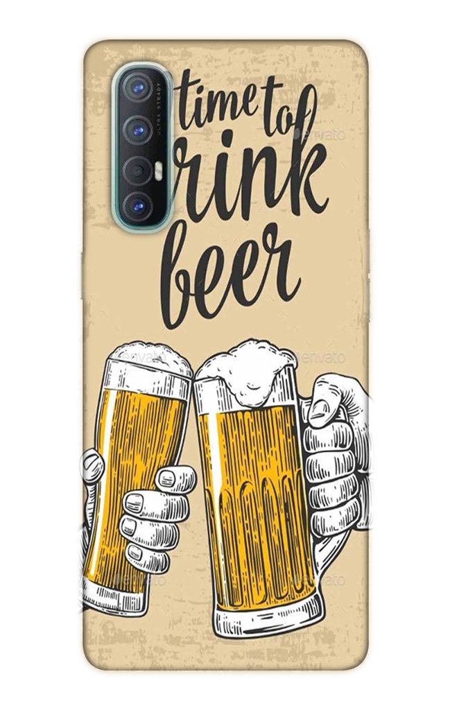Drink Beer Mobile Back Case for Oppo Reno3 Pro  (Design - 328)