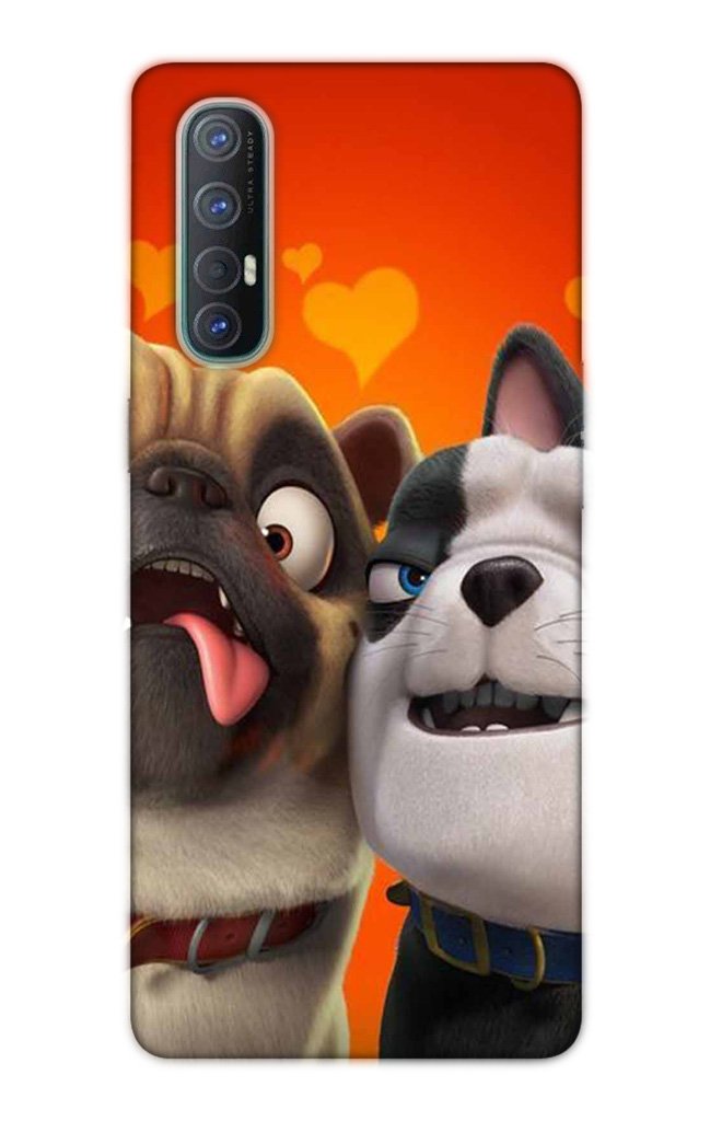 Dog Puppy Mobile Back Case for Oppo Reno3 Pro  (Design - 350)