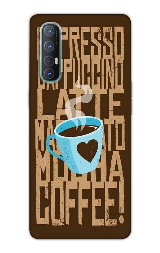 Love Coffee Mobile Back Case for Oppo Reno3 Pro  (Design - 351)