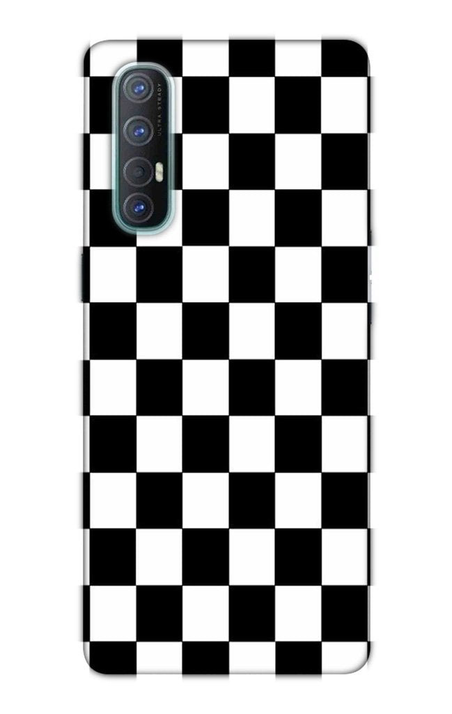 Black White Boxes Mobile Back Case for Oppo Reno3 Pro  (Design - 372)
