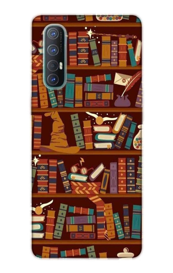 Book Shelf Mobile Back Case for Oppo Reno3 Pro  (Design - 390)