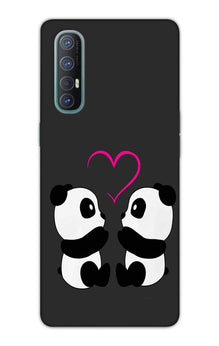 Panda Love Mobile Back Case for Oppo Reno3 Pro  (Design - 398)