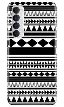 Black white Pattern Mobile Back Case for Oppo Reno4 Pro (Design - 5)