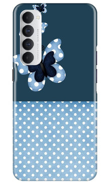 White dots Butterfly Mobile Back Case for Oppo Reno4 Pro (Design - 31)
