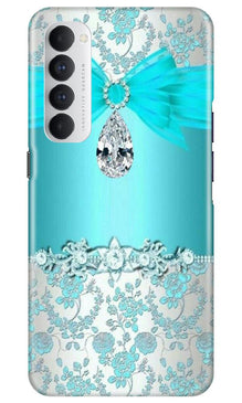 Shinny Blue Background Mobile Back Case for Oppo Reno4 Pro (Design - 32)
