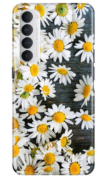 White flowers2 Mobile Back Case for Oppo Reno4 Pro (Design - 62)