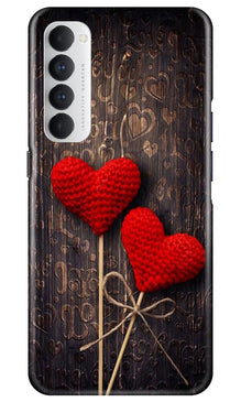 Red Hearts Mobile Back Case for Oppo Reno4 Pro (Design - 80)