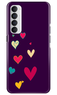 Purple Background Mobile Back Case for Oppo Reno4 Pro  (Design - 107)