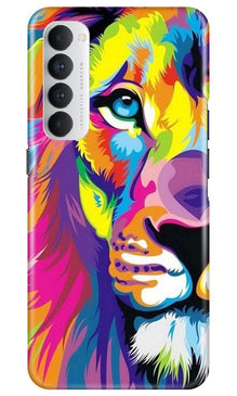 Colorful Lion Mobile Back Case for Oppo Reno4 Pro  (Design - 110)