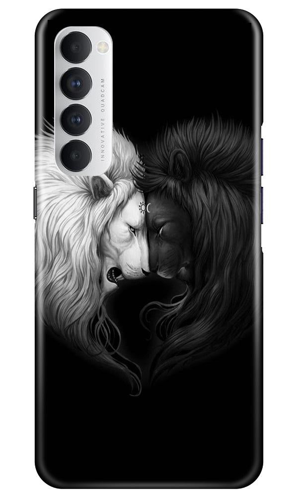 Dark White Lion Case for Oppo Reno4 Pro(Design - 140)