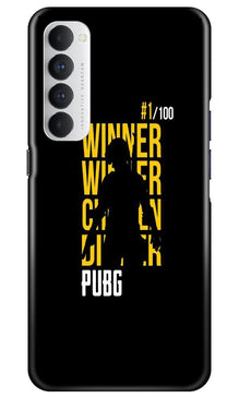 Pubg Winner Winner Mobile Back Case for Oppo Reno4 Pro  (Design - 177)