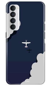 Clouds Plane Mobile Back Case for Oppo Reno4 Pro (Design - 196)