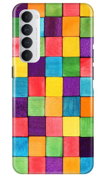 Colorful Square Mobile Back Case for Oppo Reno4 Pro (Design - 218)