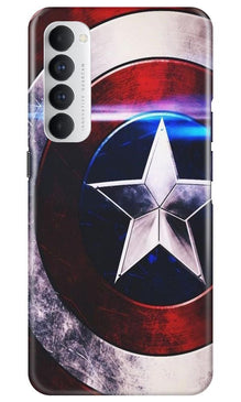 Captain America Shield Mobile Back Case for Oppo Reno4 Pro (Design - 250)
