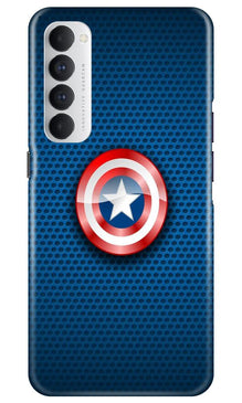 Captain America Shield Mobile Back Case for Oppo Reno4 Pro (Design - 253)