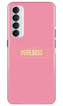 Girl Boss Pink Mobile Back Case for Oppo Reno4 Pro (Design - 263)