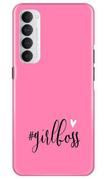 Girl Boss Pink Mobile Back Case for Oppo Reno4 Pro (Design - 269)