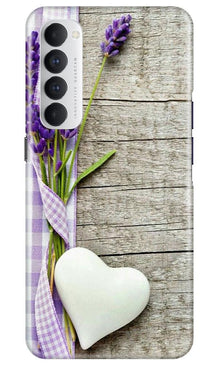 White Heart Mobile Back Case for Oppo Reno4 Pro (Design - 298)