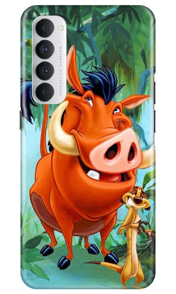 Timon and Pumbaa Mobile Back Case for Oppo Reno4 Pro(Design - 305)