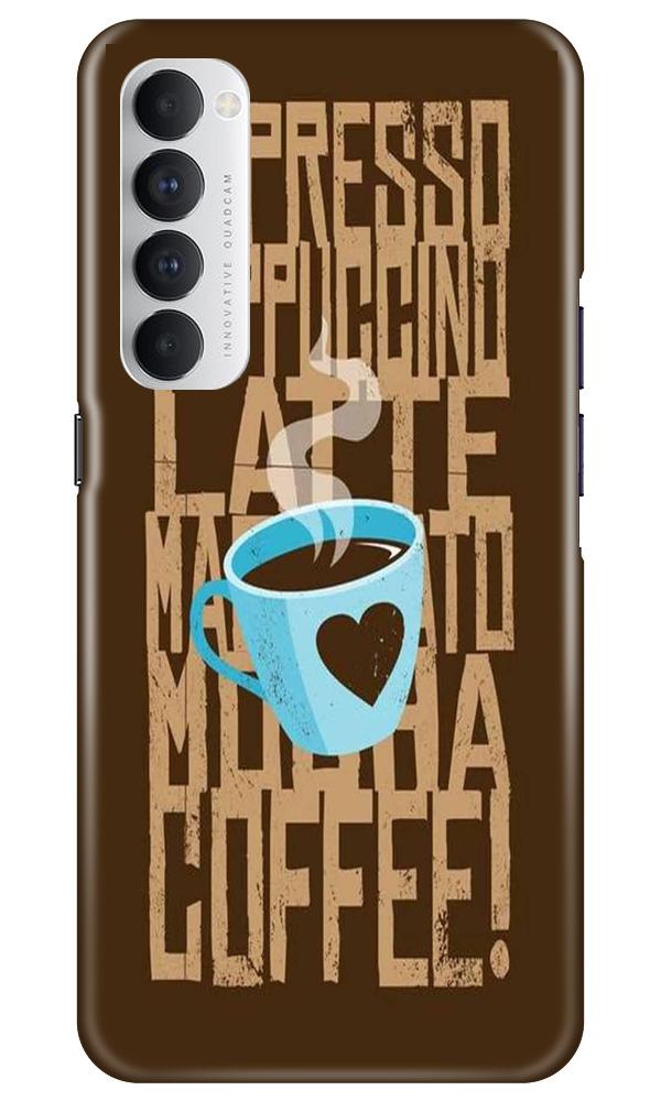 Love Coffee Mobile Back Case for Oppo Reno4 Pro  (Design - 351)