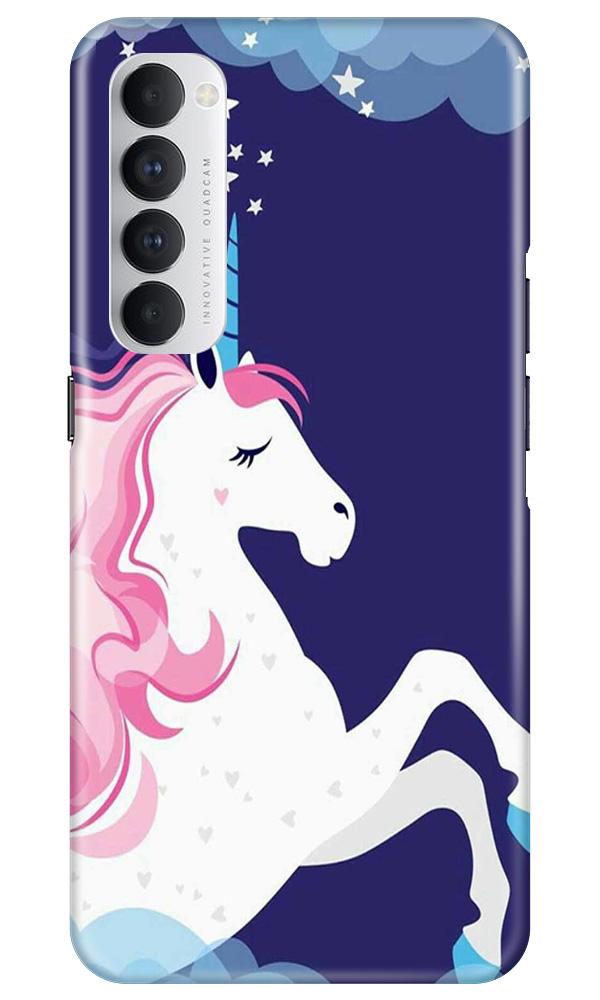 Unicorn Mobile Back Case for Oppo Reno4 Pro  (Design - 365)