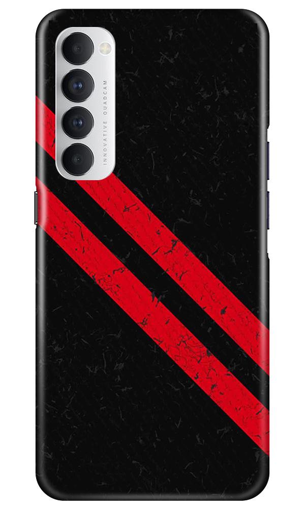 Black Red Pattern Mobile Back Case for Oppo Reno4 Pro  (Design - 373)