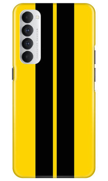 Black Yellow Pattern Mobile Back Case for Oppo Reno4 Pro  (Design - 377)
