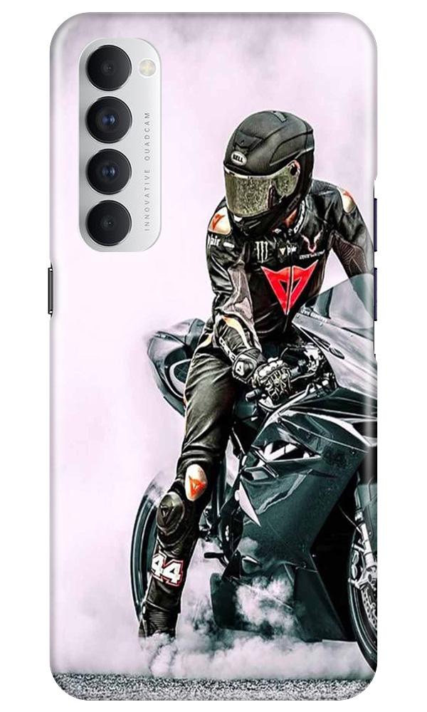 Biker Mobile Back Case for Oppo Reno4 Pro  (Design - 383)