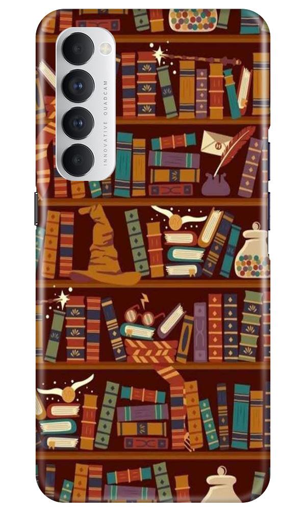 Book Shelf Mobile Back Case for Oppo Reno4 Pro  (Design - 390)