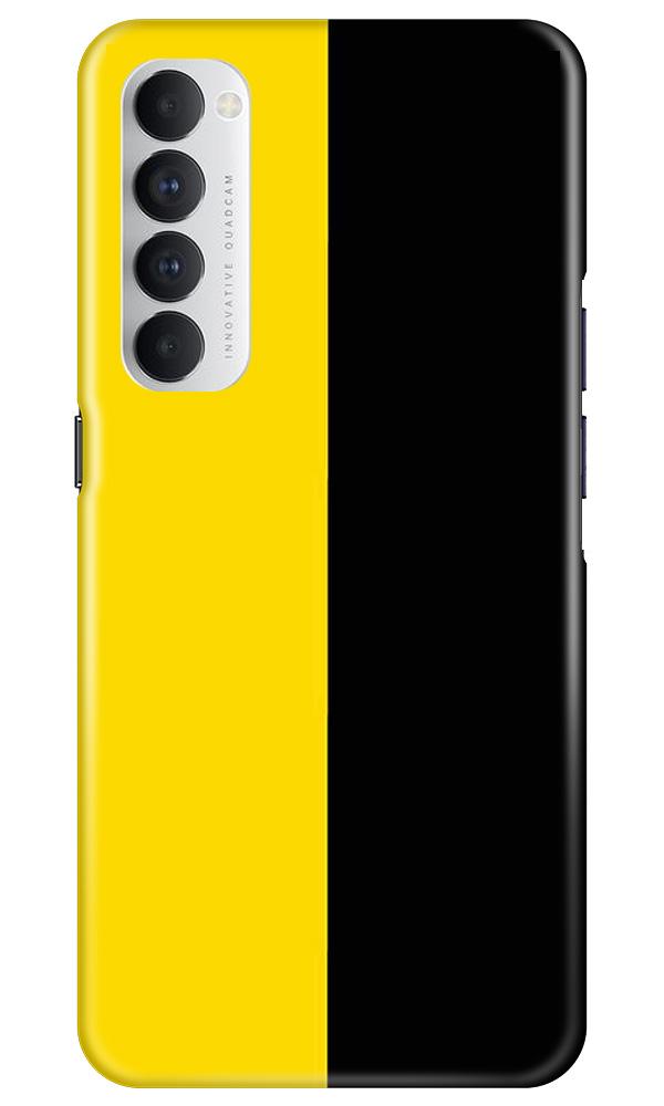Black Yellow Pattern Mobile Back Case for Oppo Reno4 Pro  (Design - 397)