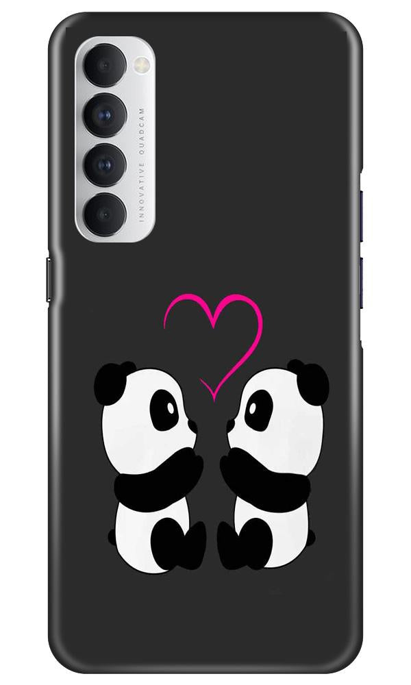Panda Love Mobile Back Case for Oppo Reno4 Pro  (Design - 398)