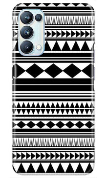 Black white Pattern Mobile Back Case for Oppo Reno5 Pro (Design - 5)