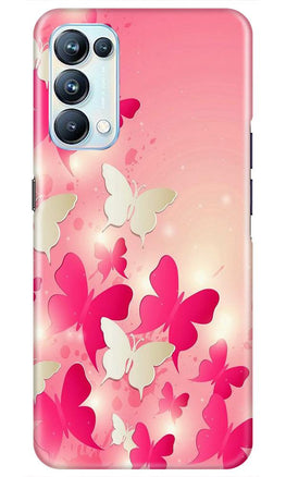 White Pick Butterflies Case for Oppo Reno5 Pro