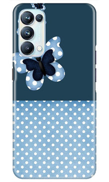 White dots Butterfly Mobile Back Case for Oppo Reno5 Pro (Design - 31)