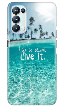 Life is short live it Mobile Back Case for Oppo Reno5 Pro (Design - 45)
