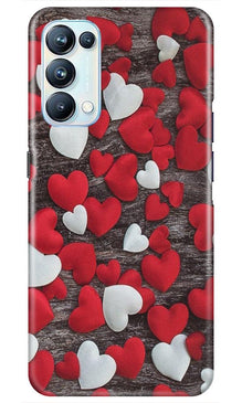Red White Hearts Mobile Back Case for Oppo Reno5 Pro  (Design - 105)