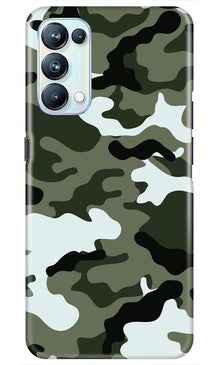 Army Camouflage Mobile Back Case for Oppo Reno5 Pro  (Design - 108)