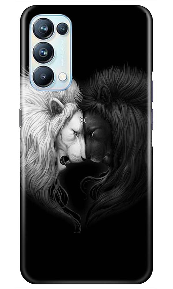 Dark White Lion Case for Oppo Reno5 Pro(Design - 140)