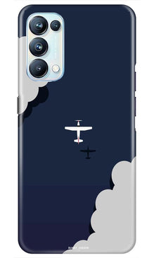 Clouds Plane Mobile Back Case for Oppo Reno5 Pro (Design - 196)