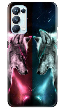 Wolf fight Mobile Back Case for Oppo Reno5 Pro (Design - 221)