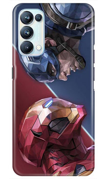 Ironman Captain America Mobile Back Case for Oppo Reno5 Pro (Design - 245)